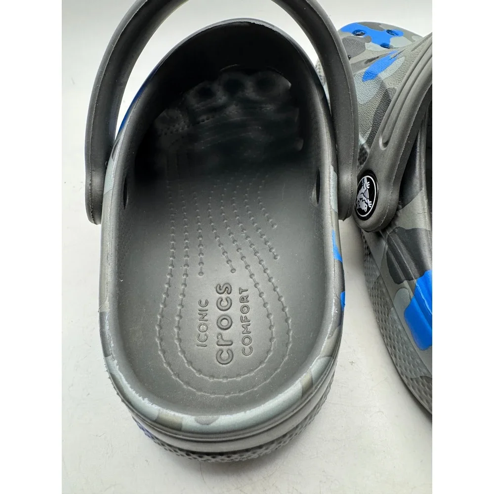 Crocs Classic Camo Blue Gray Clog Sandals Shoes kids Size 13 - Picture 5 of 6